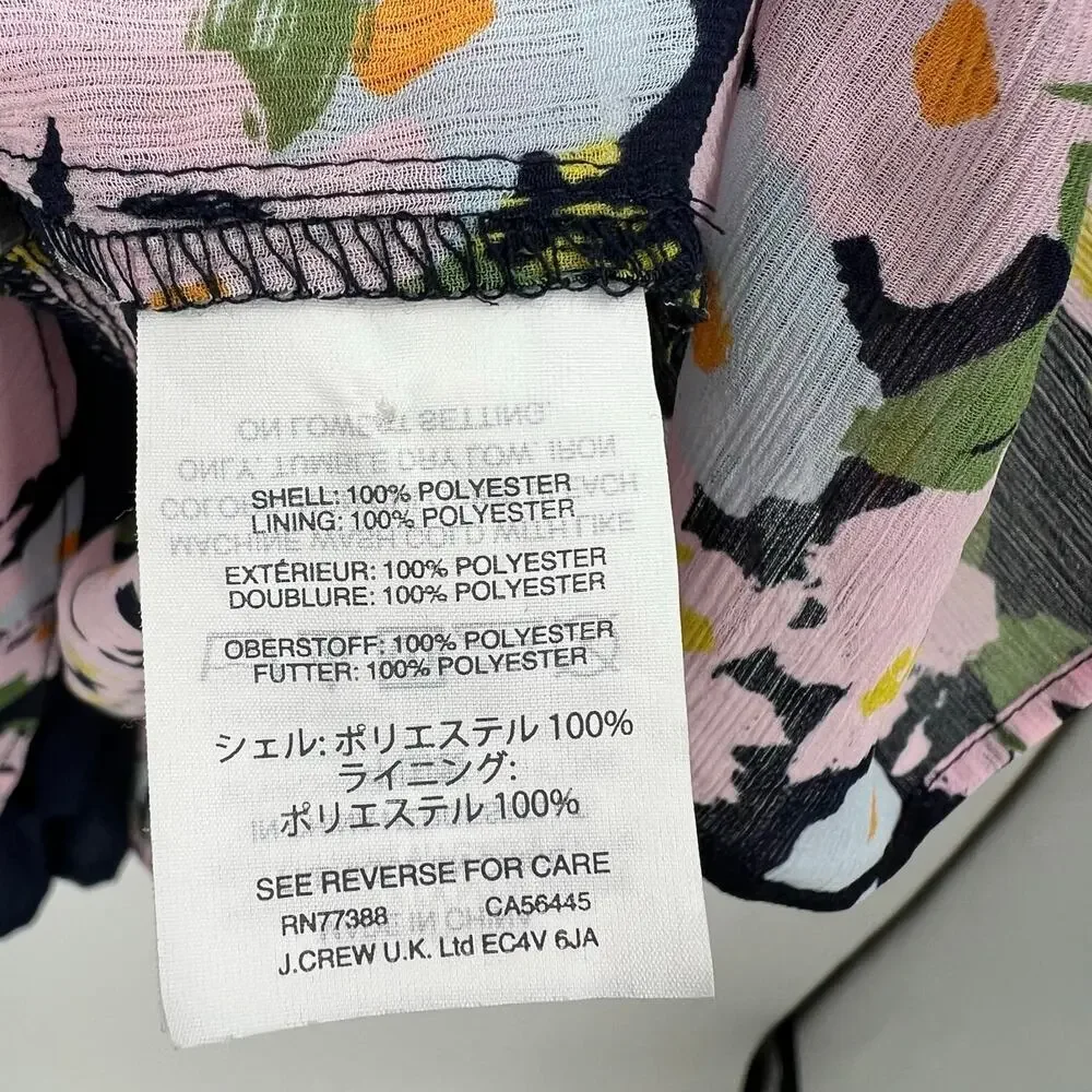 J Crew Mercantile Drapey Tie Front Dress In French Floral Chiffon size small